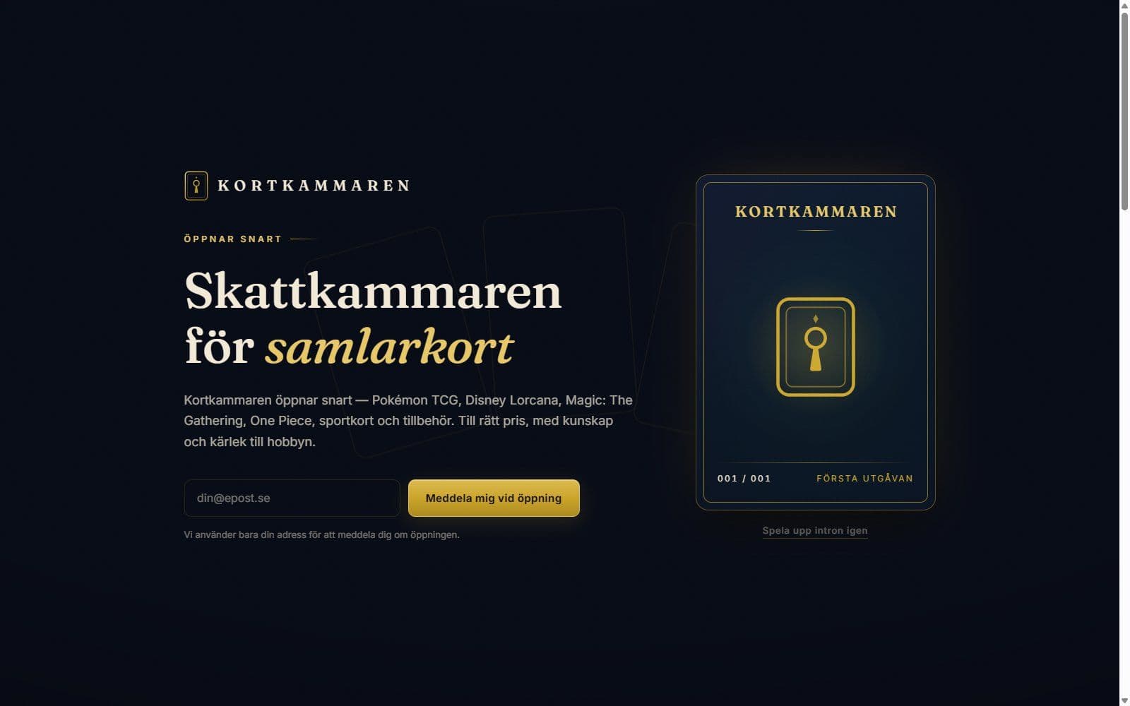 Skärmbild av projektet Kortkammaren