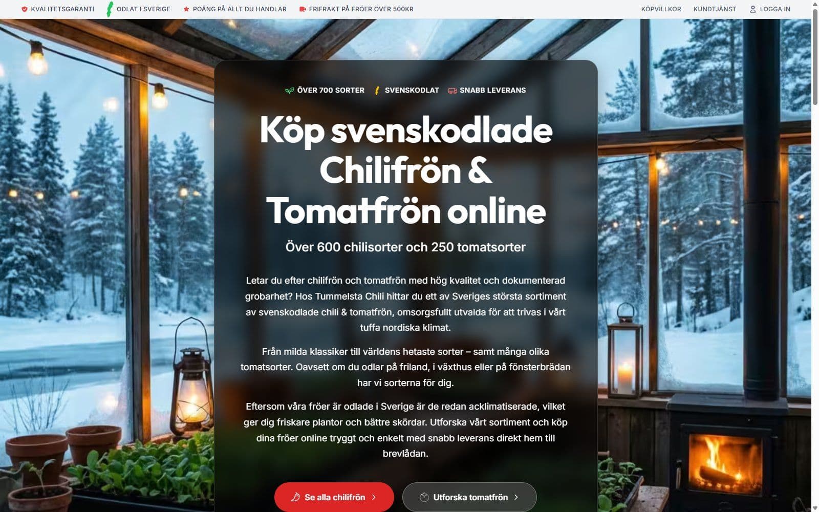 Skärmbild av projektet Tummelsta Chili